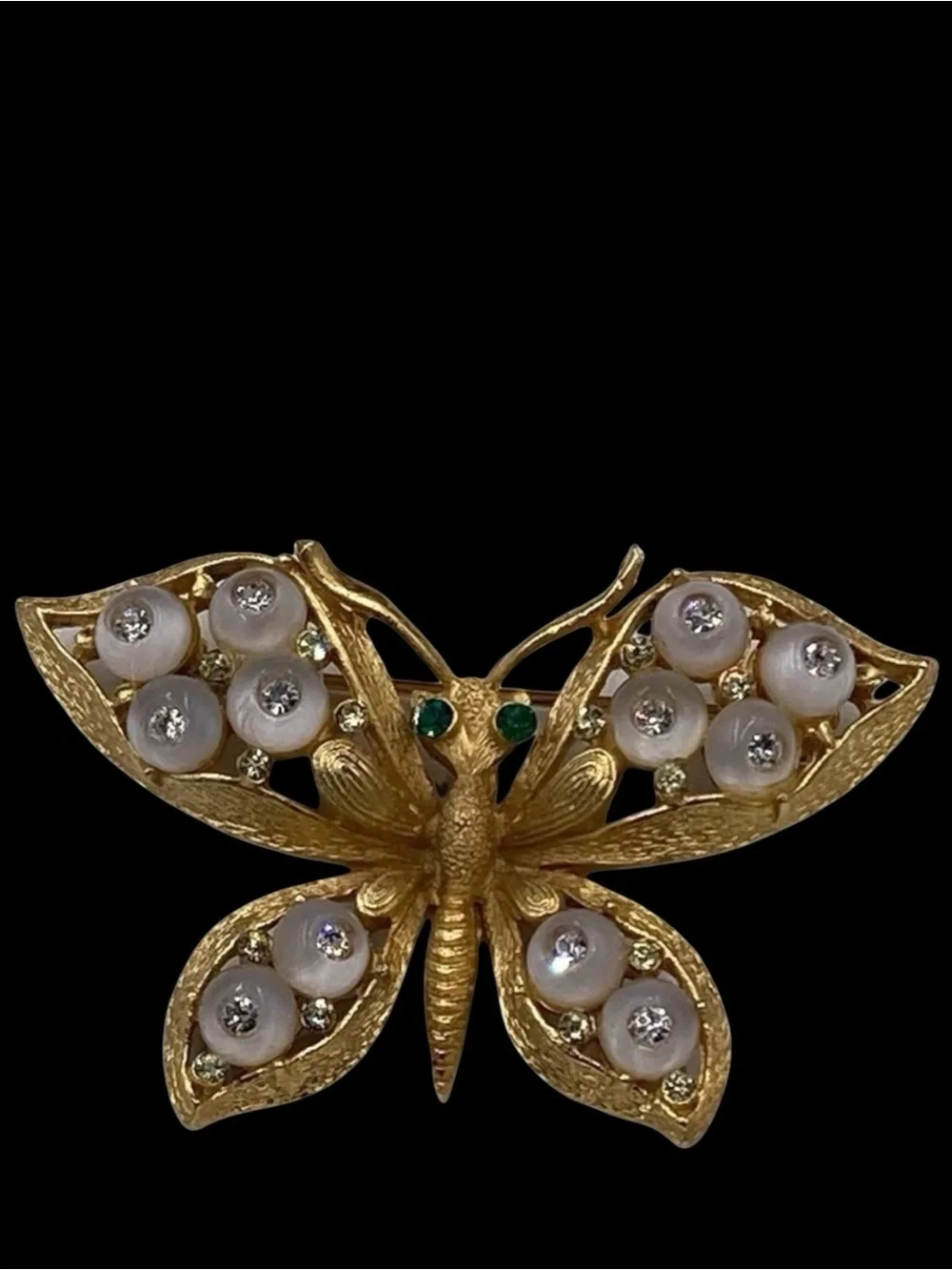 Vintage CoroCraft Shoe Button Butterfly Brooch